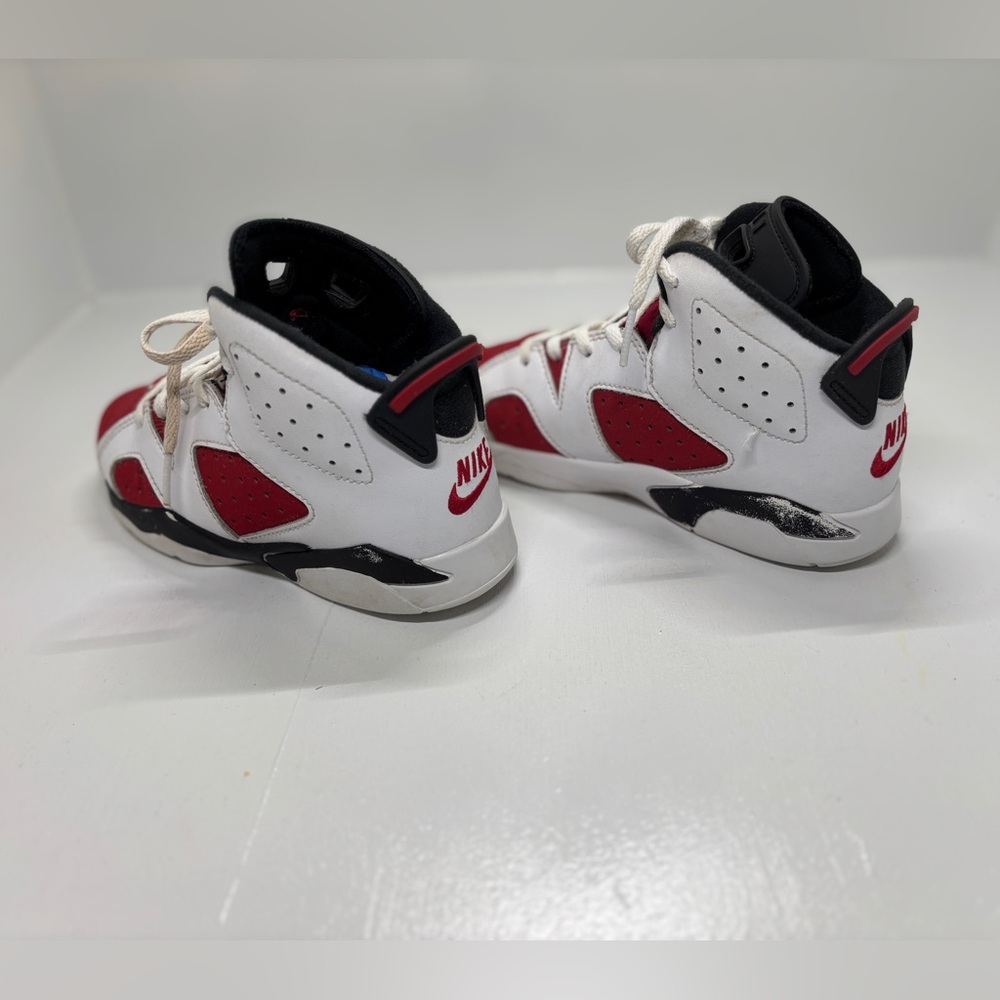 Kids Nike Air Jordan 6 Retro Carmine 13C Red White Black Youth Sneakers - Picture 5 of 11